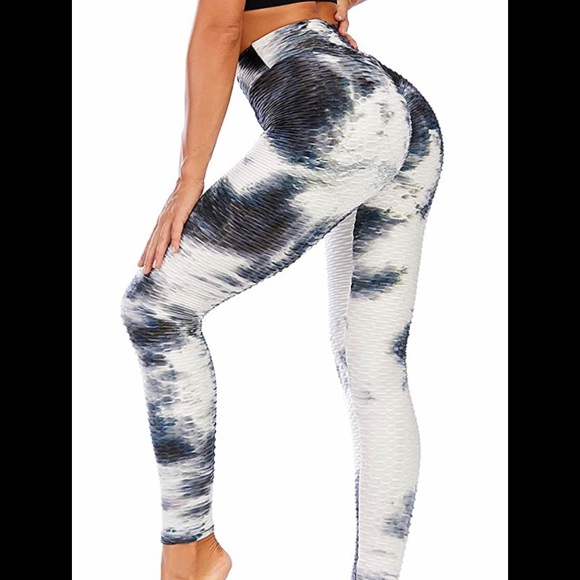 White and Blue High Waist Butt Lift Leggings 🤩 - Picture 2 of 7